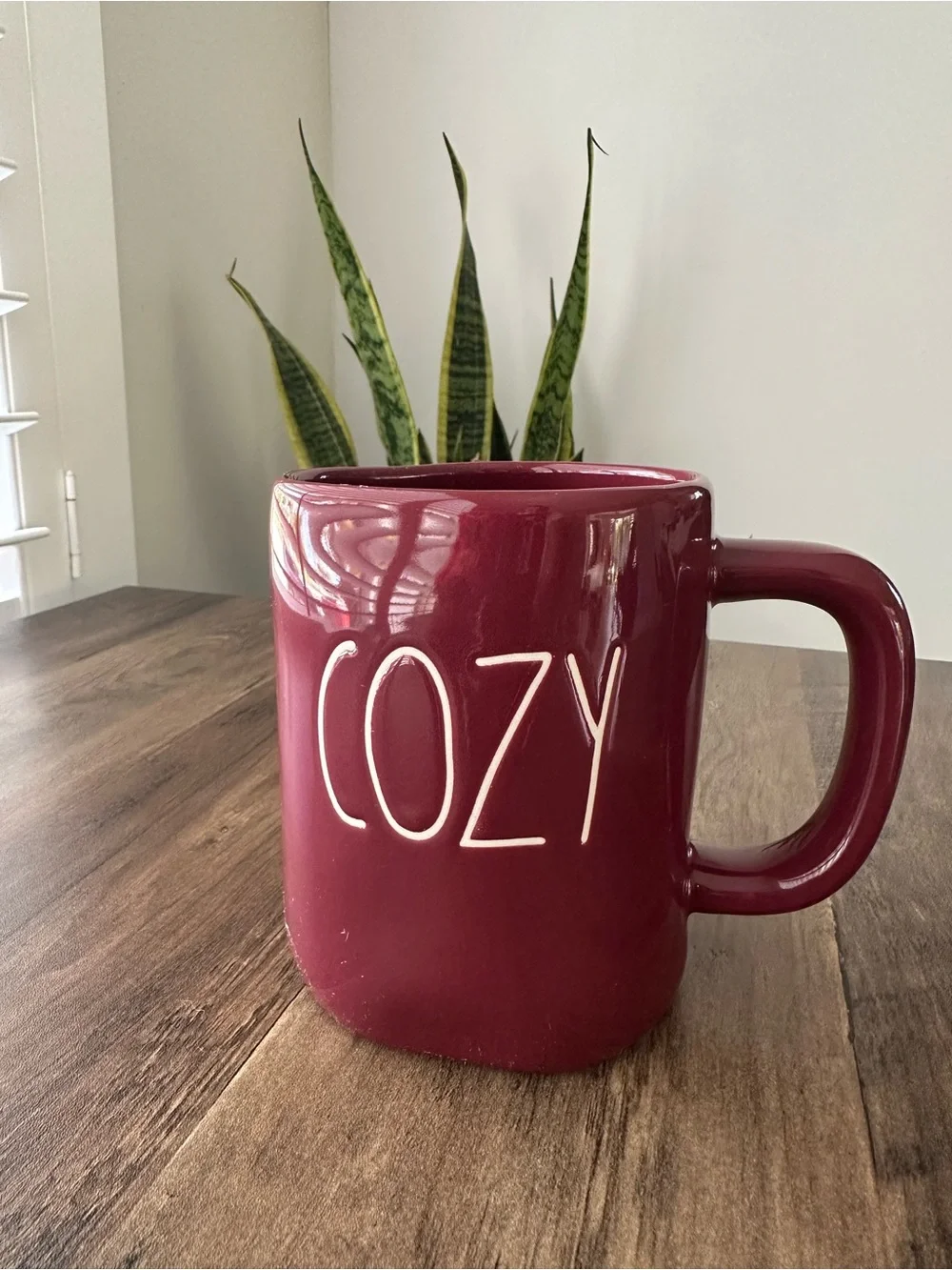 Rae Dunn “COZY” Burgundy Artisan Collection Coffee Mug | Large Ceramic Fall Mug
